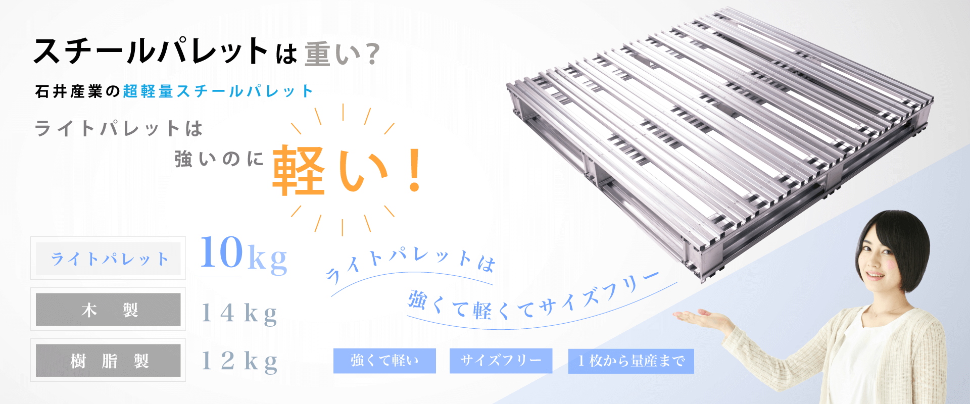 石井産業の超軽量スチールライトパレット